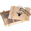 WMF for 6 People Ranch Blade - Set di Posate da Bistecca in Legno di Quercia Cromargan, Multicolore, 12 Pezzi