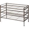 Amazon Basics 3 Ripiani Scarpiera per 9 paia di scarpe, Marrone, 68 D x 32 W x 47.5 H cm