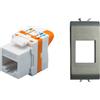 TechLy presa di rete RJ45 UTP Cat.6 tooless + Gewiss Chorus titanio