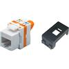 TechLy presa di rete RJ45 UTP Cat.6 tooless + Gewiss Playbus nera