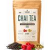 CAMINO DE CABRAS Chai Tea con Tè Nero Sfuso Assam Origine India - Tisana Cannella Speziata con Curcuma, Zenzero e Cardamomo Ideale per un Cremoso Chai Latte o Masala - Infuso Premium Camino de Cabras Nº12-100 g