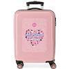 Roll Road One World Valigia da cabina rosa 38 x 55 x 20 cm Rigida ABS Chiusura a combinazione laterale 34 L 2 kg 4 ruote doppie equipaggiamento a mano