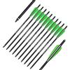 ELONG OUTDOOR 12 pezzi Bulloni per balestra in carbonio 20 Frecce per tiro con l'arco da caccia con punte per frecce di ricambio da 100 grani Punta Moon Nock