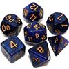 CREEBUY, Set di dadi poliedrici blu e neri sfumati per dungeon e dragons, D&D, set di 7 dadi per giochi di ruolo, con sacchetto