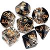 CREEBUY, Set di dadi poliedrici trasparenti e neri sfumati, per dungeon e dragons, D&D pathfinder, set di 7 dadi per giochi di ruolo