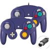 Yideng Gamecube Controller, 2 pacchetti Classic Gamecube Controller cablato Gamepad a vibrazione, compatibile con Gamecube/Wii U/Wii/PC/Switch Controller, Blu Porpora