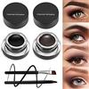 Boobeen 2 Colours Liner Eyeliner Gel - Formula in gel per colori per sopracciglia a lunga durata - Set trucco occhi con confezione da 2 pennelli per eyeliner e pennello per sopracciglia