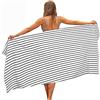 Surwin Telo Mare Grande, Asciugamano da Spiaggia in 100% Microfibra - Asciugamano Asciuga Rapidamente, Strisce Stampa Multi Telo Mare per Lestate Feste (Strisce bianche nere,80x180cm)