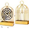 Dreamark 2 Pezzi Porta Bobina per Zanzare.Supporto per Spirali Antizanzare in Ferro Retrò. Repellente Innovativo Bruciatore di Incenso. Appendibile (Oro)