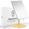Mirrorvana specchio da tavolo rettangolare dorato per trucco e bagno, specchio portatile da toeletta e make up, 18 x 25 cm