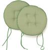 PARAMAISON Cuscini Sedia con Lacci Giunk, Set da 2 pezzi Rotondo, Imbottito, Interni od Esterni, Non Sfoderabile, Ø 40 cm, Vari Colori