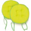 PARAMAISON Cuscini Sedia con Lacci Giunk, Set da 2 pezzi Rotondo, Imbottito, Interni od Esterni, Non Sfoderabile, Ø 40 cm, Vari Colori