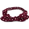 styleBREAKER Fascia per capelli da donna in fantasia a pois, pieghevole con fiocco e fascia elastica, fascia per fronte, fascia per capelli, Pinup, Rockabilly 04026036, colore:Bordò-Rosso