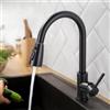 ARCORA Rubinetto da Cucina Estraibile ad Alta Pressione, Rubinetto Girevole a 360° con Doccetta Estraibile, Cartuccia Ceramica, Acciaio Inox, 3 Modalità di Getto, per Lavello da Cucina, Nero