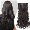 SEGO Extension Capelli Clip Lisci Mossi 60cm # Castano Scuro - Posticci per Donna Quickclip Natural Hair di Nuova Tecnologia 140g 8 Ciocche Singole