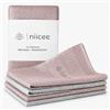 | niicee niicee® Set di 4 panni in microfibra, 40 x 40 e 40 x 60 cm, panno per la pulizia del vetro e panno per lucidare senza striature, senza detergenti, panno per la pulizia di specchi, acciaio inox e
