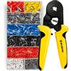 BLOSTM Pinza Crimpatrice Capicorda Elettrici - Set Di Pinza Puntalini Elettrici Attrezzi Regolabile A 0.25-10mm²/awg23-10 Con 1200 Capicorda Elettrici Connettori Elettrici