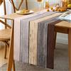 Hanrunsi Runner da Tavolo Moderno Runner Primaverile Estivo Tavola in Legno Con Venature del Legno Decorazione Per Sala da Pranzo Cene in Famiglia Vacanze Feste Estive 33X183 cm (Marrone Sfumato Grigio Beige)