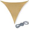Relaxdays Tenda da Sole per Esterni Triangolare, in Tessuto HDPE, Anti UV, Terrazza e Giardino, Misure: 3x3x3 m, Sabbia