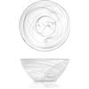H&H Alabastro Set 6 Coppette Dessert, Vetro 14 cm, Bianco, 14x14x6 cm, 6 Unità