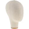 SDENSHI Espositore per Cappelli Da 21 Pollici con Testa di Manichino in Tela Professionale per Parrucca Nero/Beige - Beige