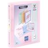Viquel - Raccoglitore flessibile A4 MAXI personalizzabile - 4 anelli - dorso 4 cm - Per documenti A4 - Rosa traslucido
