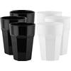 TREND FOR HOME 6 Bicchieri Cocktail 425 ml Bicchieri Neri e Bianco Tumbler Alto Bicchieri Acqua Vetro Colorati Bicchiere Gin Tonic Bicchieri Caffe Vetro, Gigi Black&White