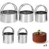 elthmpr Coppapasta Tondi Acciaio Inox - Tagliabiscotti Rotondi 5pcs Inox Tagliabiscotti con Manico Forte Coppa Pasta per Cottura Pane Torta Ciambella Pasticceria Strumenti