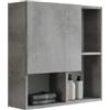 Mama Store Pensile Arredo con Anta Asimmetrica, Grigio Cemento, L.71 x P.22 x H71 CM