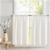 TOPICK Vangao Tende per Interni Bianco 70 x 90 cm 2 pezzi Moderne Tende Cucina Corta con Passanti Tenda Finestre Piccole da vetro per soggiorno Bagno Bistrot per Casa Poliestere