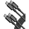 Anker Cavo USB Type-C in Nylon, 60W Cavo di Ricarica per iPhone 16/16 Pro/16 Plus/15/16 ProMax, iPad Air/Mini/Pro/ 2024, MacBook Pro 2024, Samsung Galaxy S23, Switch(1,8m, Nero)
