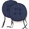 PARAMAISON Cuscini Sedia con Lacci Giunk, Set da 2 pezzi Rotondo, Imbottito, Interni od Esterni, Non Sfoderabile, Ø 40 cm, Vari Colori