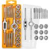 Hi-Spec Set Maschi e Filiere Metriche 20 Pezzi. Completo da M3 a M12 con Filetti Fini e Grossi per Taglio e Ripristino, con Giramaschi in Valigetta Compatta