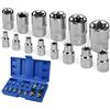 Nutmanel 14 pz E Star Torx Set E4-E24 Femmina Esterna Torx Socket On Rail 1/4 1/2 3/8 E-Type Sockets Inserire