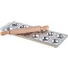 KitchenCraft Imperia Stampo per Ravioli con Dodici Fori e Mattarello, Legno  / Acciaio Inossidabile, 33.7 x 1.9 x 11.4 cm, Argento / Marrone