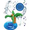Music Hero Speaker wireless impermeabile, cassa audio 3W con gonfiabile a forma di isolotto con palma, altoparlante per piscina, vasca e feste, mini pompa e cavo di ricarica inclusi, blu