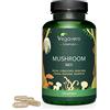 Vegavero FUNGHI MEDICINALI Vegavero® | Con Reishi Ganoderma Lucidum, Cordyceps, Shiitake, Lions Mane, Agaricus Blazei Murrill e Chaga | Difese Immunitarie | Vegan