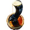 THE ANTIQUE HOUSE Tazza in corno vichingo nero naturale al 100% con supporto per birra vino idromele