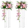 Nuptio 2 Pezzi Centrotavola Matrimonio Vaso 80cm Altezza Fiori Acrilici Vaso Terra Colonna Composizione Floreale Supporto Geometrico Rettangolare Espositore per Matrimoni Decorazione Festa