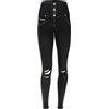 Freddy Jeans WR.UP® vita alta eco denim navetta spalmato nero con strappi