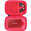 co2CREA Duro Viaggio Caso Copertina coustodia per Samsung Memorie T7 / T7 Touch SSD Esterno Portatile（rosso）(solo scatola)