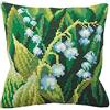 Collection D'Art Collection dArt Stampato Punto Croce bucaneve Kit Cuscino Ricamo, 40x40cm, Tela