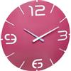TFA Dostmann orologio da parete analogico di design CONTOUR, 60.3047.12, orologio al quarzo, effetto spaziale, contrasto cromatico, diametro 35 cm, rosa/bianco