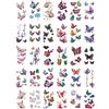 Yesallwas, 30 fogli di tatuaggi temporanei a forma di farfalle, impermeabili, di lunga durata, adesivi per bambini, ragazze, adolescenti, tatuaggi con farfalle, rosa (Y)