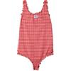 Tommy Hilfiger One-Piece Costume Intero, Primary Red And White Gingham, 14 Anni Bambina