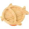bamboo bamboo Baby E Piatto Bambini Piatto Bambù Pesce Con Suzione Sicura Per Pasti E Svezzamento Antiscivolo Per Neonati Da 6 Mesi (Pesce, Arancia)
