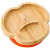 bamboo bamboo Baby E Piatto Bambini, Bambù Con Divisori Suzione Sicura Per Pasti E Svezzamento Con Base Antiscivolo Per Neonati Da 6 Mesi (Divisorio, Arancia)
