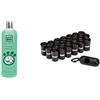 MENFORSAN Shampoo rigenerazione all' Aloe Vera per Cani Naturale calmante/1000 ml &Amazon Basics - Sacchetti per bisogni dei Cani, con Dispenser e Clip per guinzaglio,300 unità