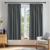 Deconovo Tende Oscuranti con Fettuccie per Interni 2 Pezzi, 168x138 CM, Isolamento Termico e Acustico, Tessuto Resistente e Opaco, Certificato OEKO-TEX, per Camera da Letto e Soggiorno, Grigio Scuro