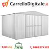 Box in Acciaio Zincato Casetta da Giardino in Lamiera 3.60 x 2.60 m x h2.12 m - 130 KG - 9,36 metri quadri - BIANCO